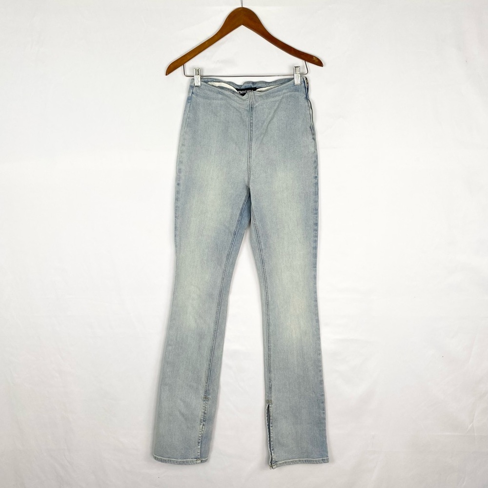 EBDenim Straight Leg Split Cuff Denim Jeans High Rise Stretch Size Small